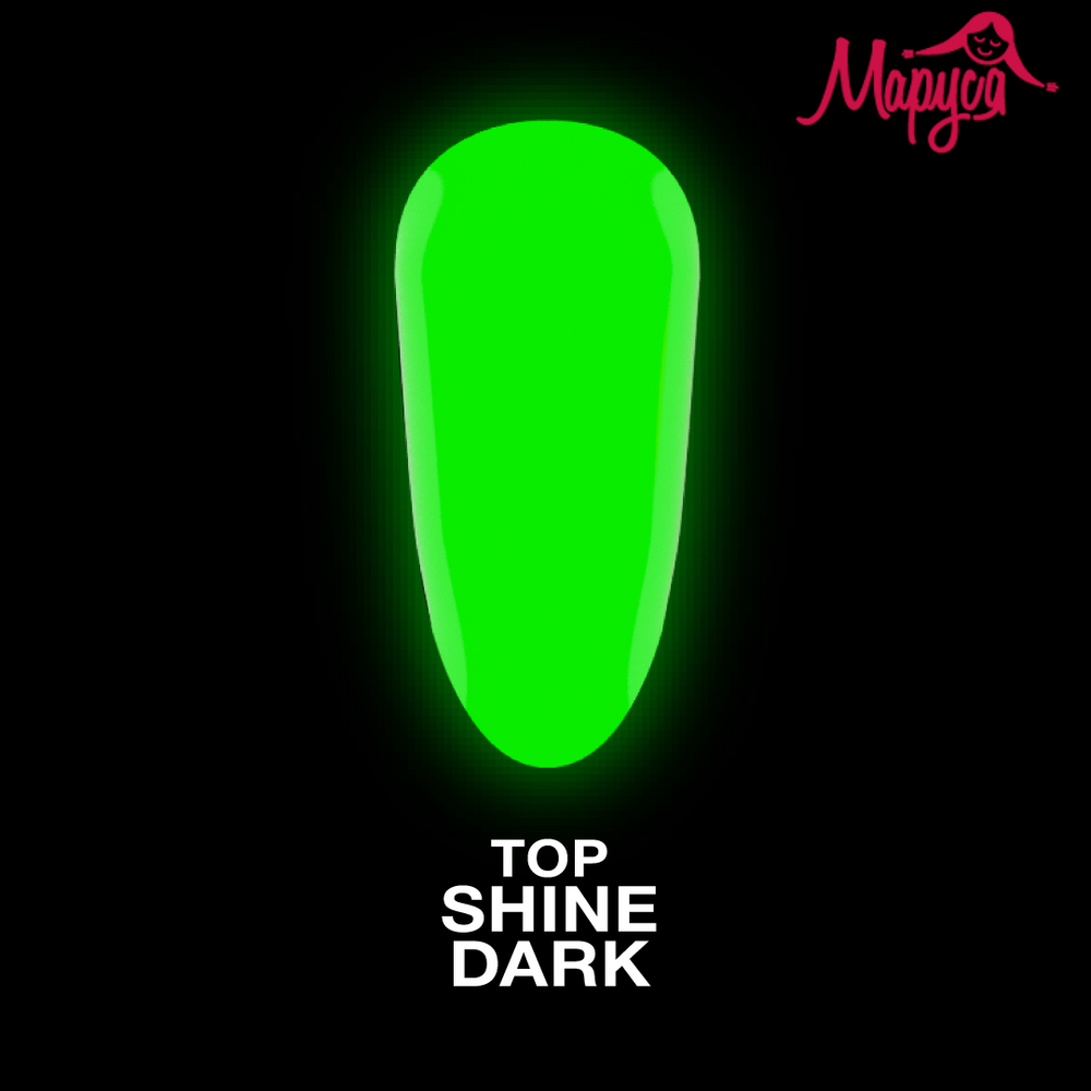 LUNA Топ для гель-лаку, що світиться у темряві Top Shine Dark Green 13ml